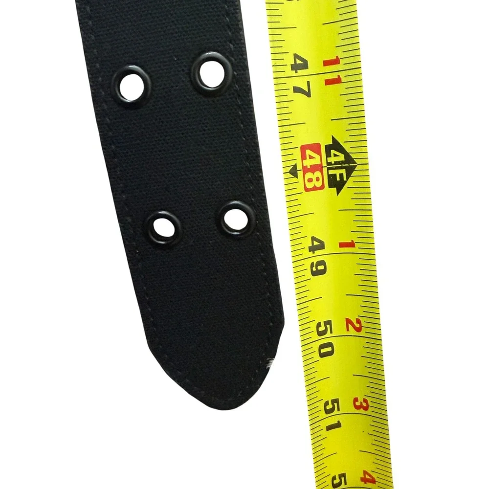 Dickies Belt Mens 44 Black Double Prong Buckle Canvas Leather Workwear Grunge